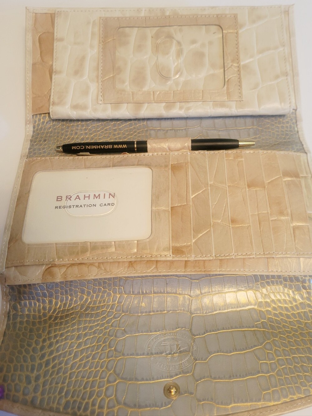 Vintage Brahmin Trifold Wallet With Checkbook - Picture 5 of 9